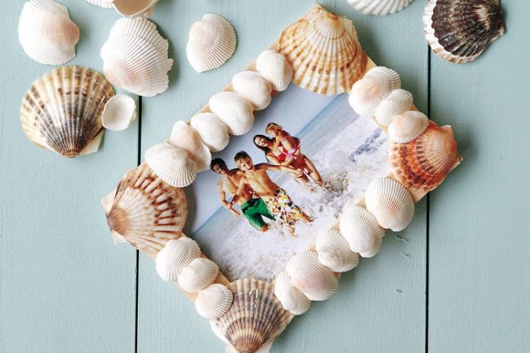 Cadre photo bricolage coquillage
