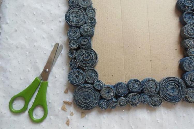 Cadre photo en denim bricolage
