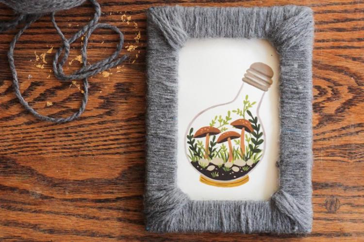 Cadre photo de style campagnard en fil de bricolage