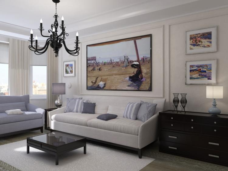 Néoclassicisme dans le salon à Khrouchtchev - Design d'intérieur