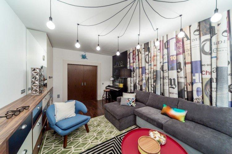 Papier peint pour le salon dans un style moderne - photo de design d'intérieur