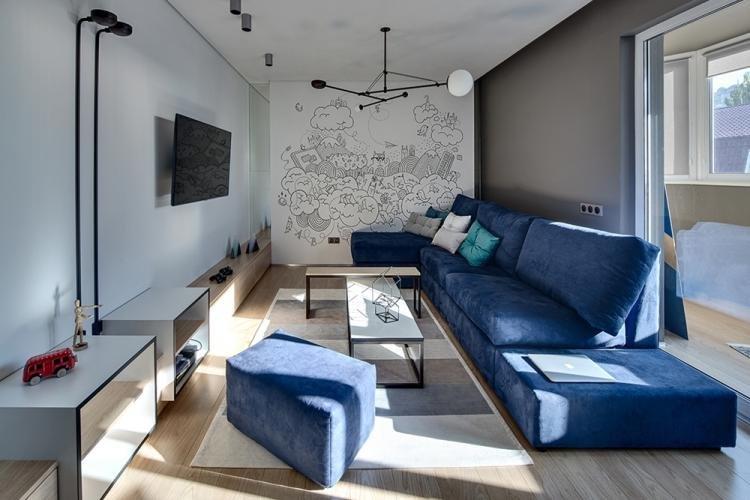 Canapé - Design de salon dans le style du minimalisme