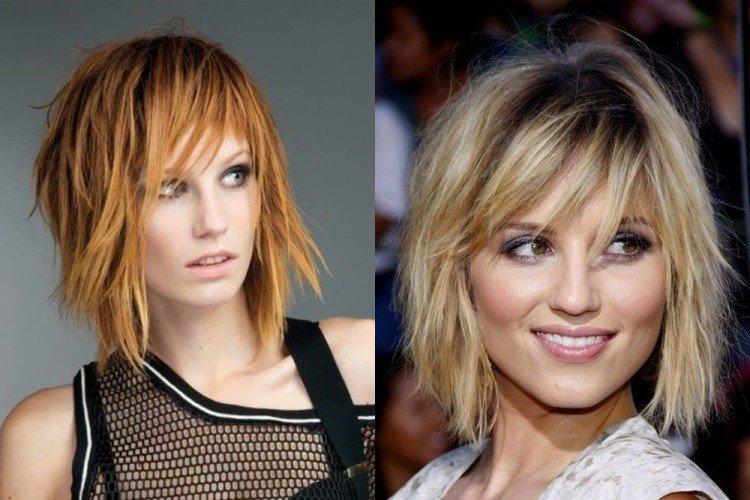 Bob gradué avec frange déchirée pour cheveux mi-longs