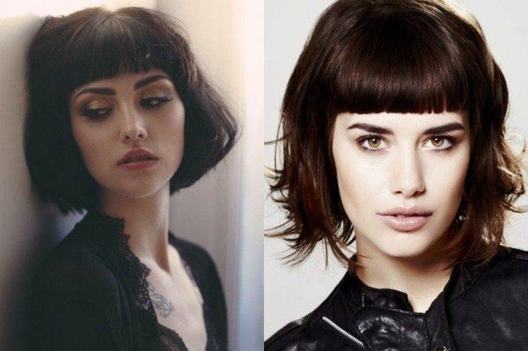 Bob gradué avec une frange courte pour cheveux mi-longs