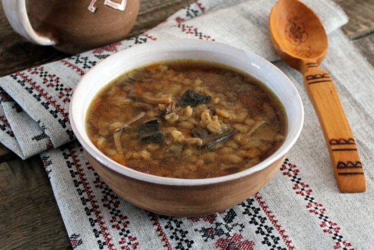 Soupe de champignons aux cèpes à l'orge - recettes