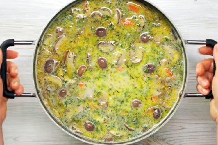 Soupe de champignons aux champignons et poulet - recette étape par étape avec photo