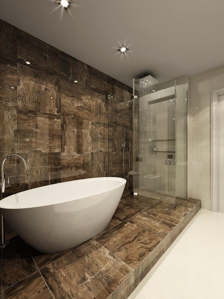 L'intérieur de l'appartement est de 97 m².