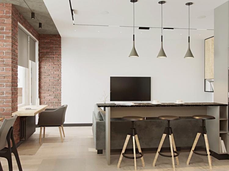 Intérieur d'appartement pour un jeune homme