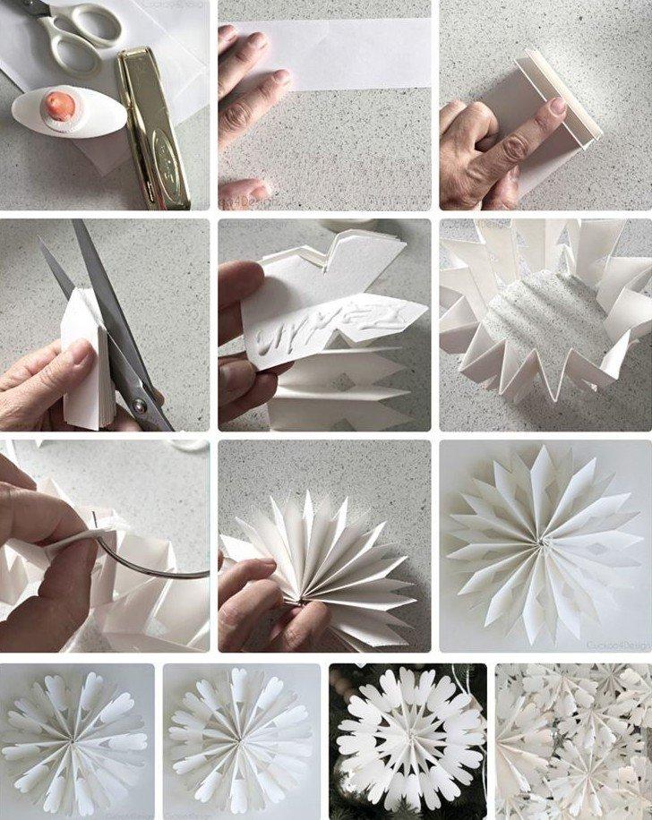 Comment faire un flocon de neige en papier radial