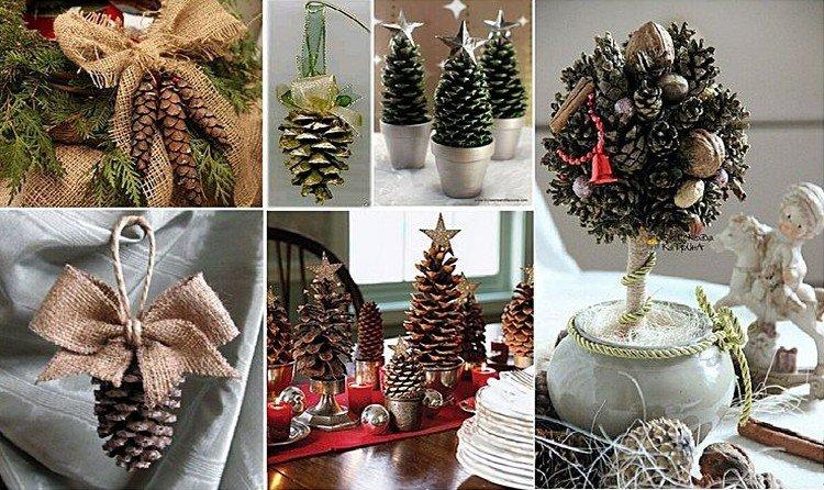 Cônes dans le décor du Nouvel An - Comment décorer une pièce pour le Nouvel An