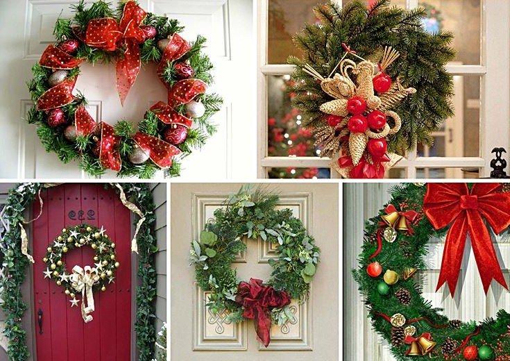 Couronnes de Noël classiques - Comment décorer votre porte d'entrée pour le Nouvel An