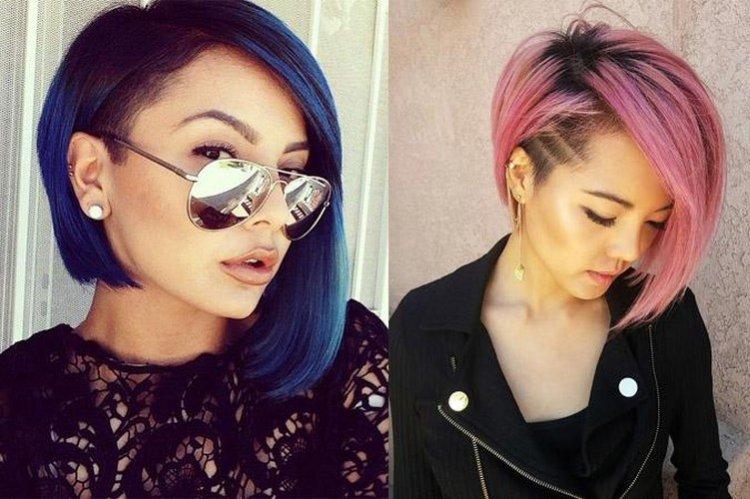 Kare pour cheveux mi-longs aux tempes rasées