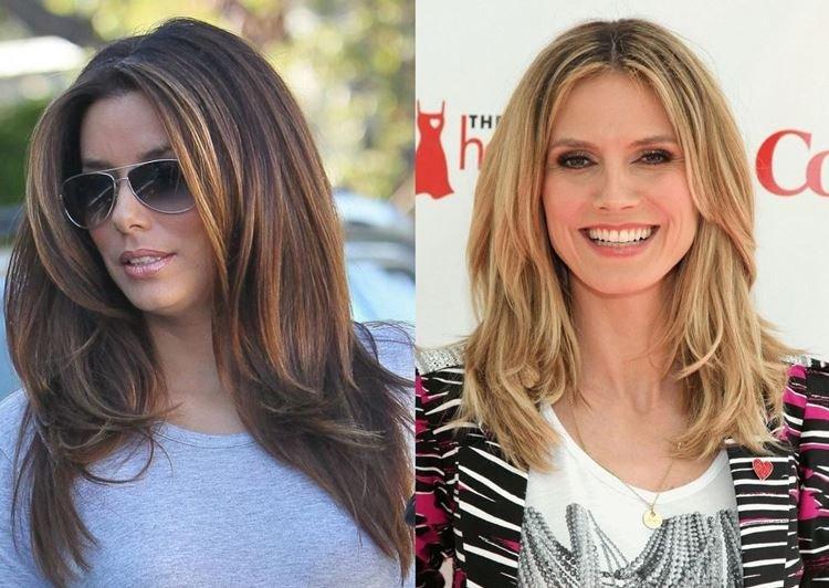 Cascade sans frange pour cheveux raides mi-longs