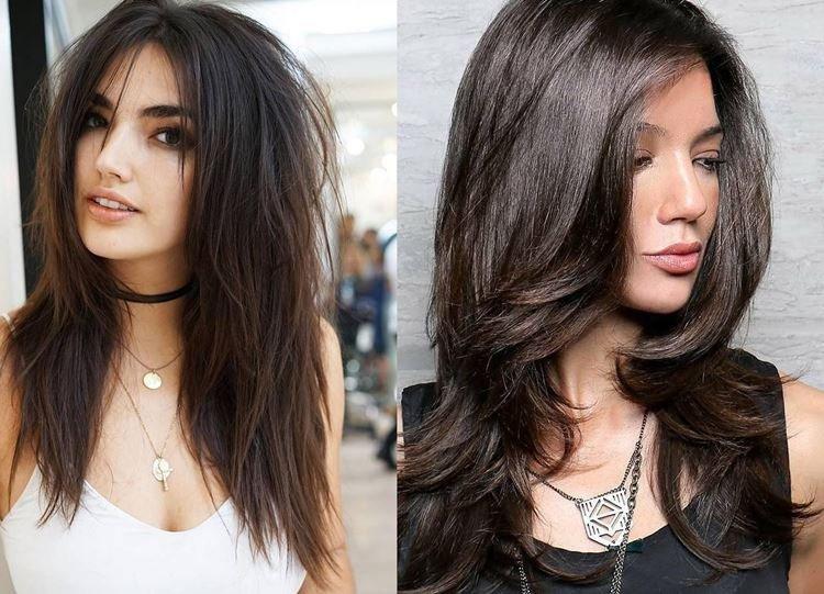 Cascade en lambeaux pour cheveux mi-longs sans frange