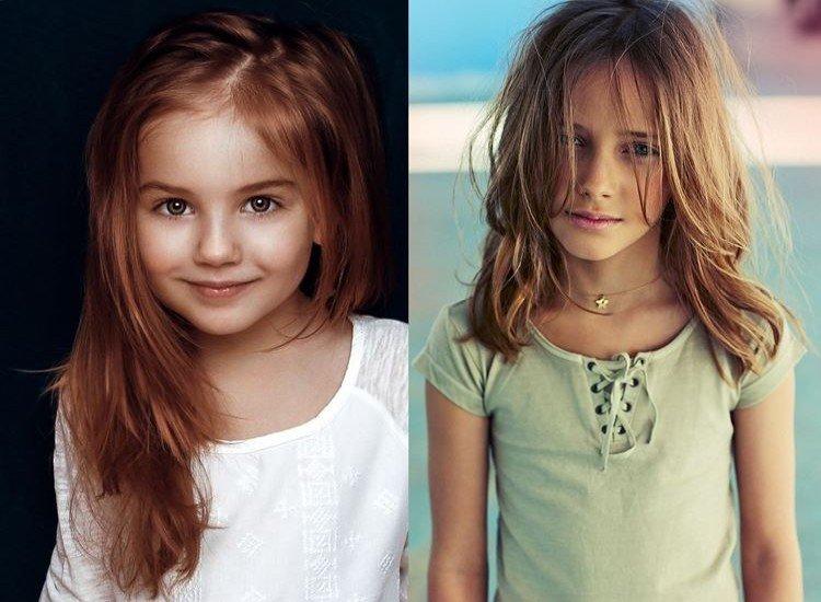 Cascade pour cheveux mi-longs sans frange pour les filles