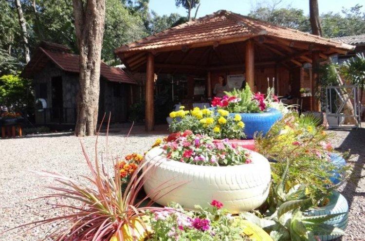 Parterres de fleurs de pneus de bricolage