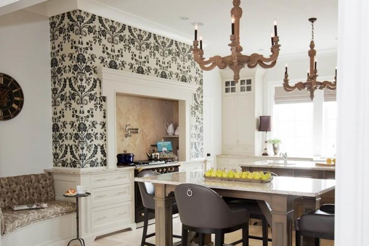Comment combiner du papier peint avec un motif - Combiner du papier peint dans la cuisine