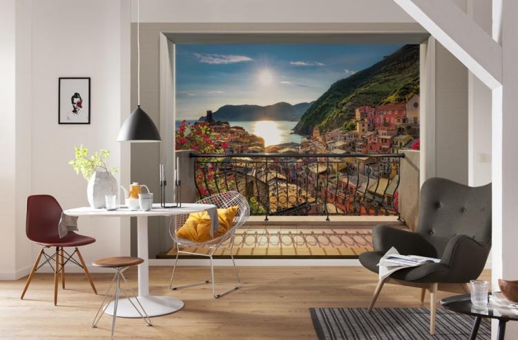 Combinaison avec du papier peint photo - Combiner du papier peint dans la cuisine