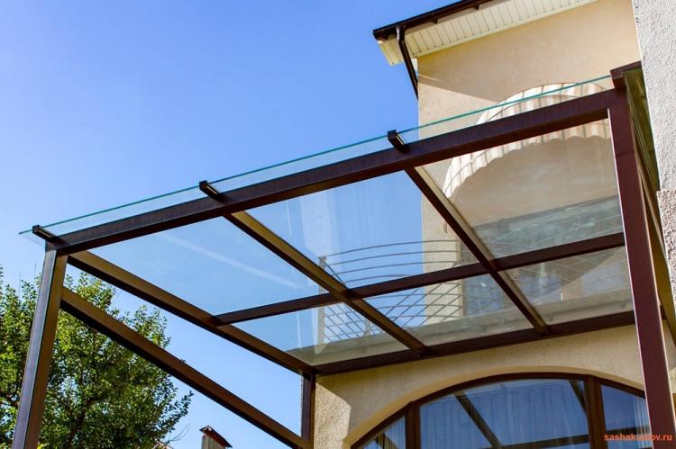 Visière en verre à faire soi-même au-dessus du porche