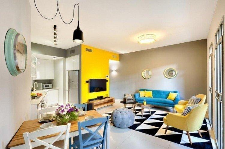 Conception de cuisine-salon dans un style moderne - photo