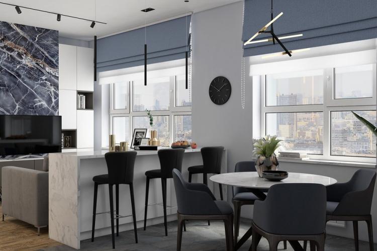 Cuisine-salon Escalade - design d'intérieur