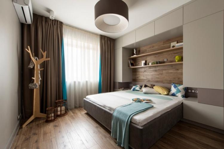 Stratifié sur le mur de la chambre - photo