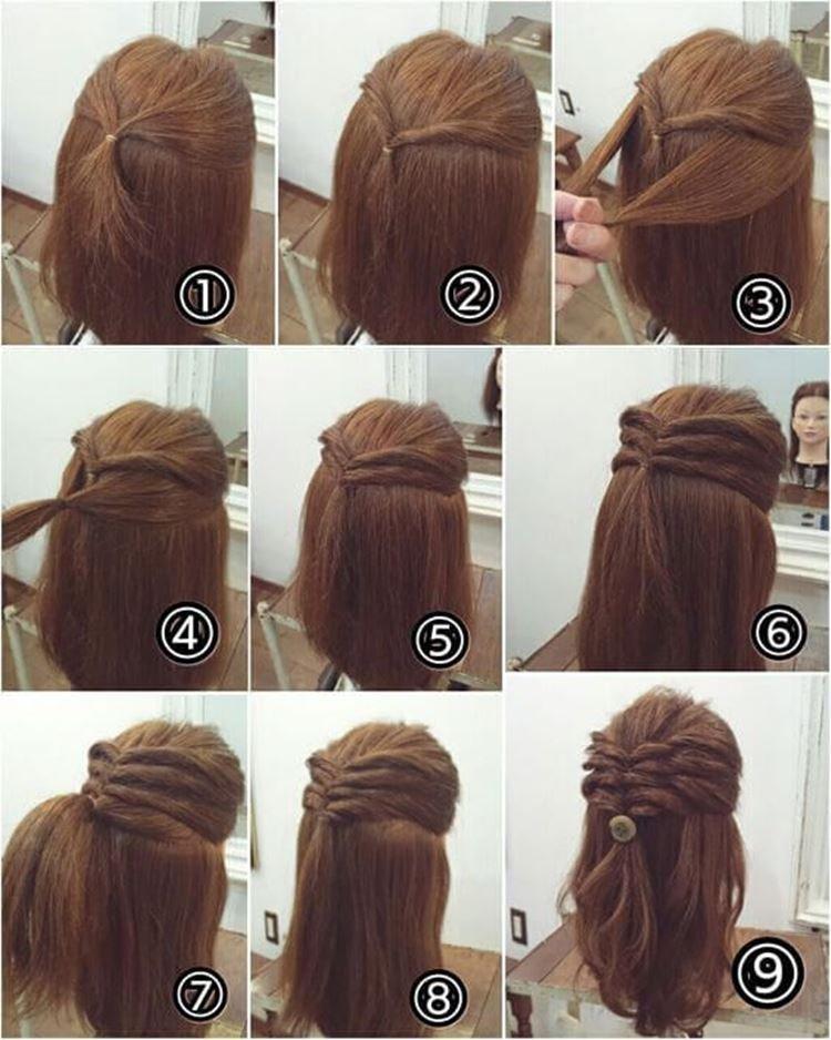 Malvinka-fishtail - Coiffures faciles à l'école pour vous-même en 5 minutes