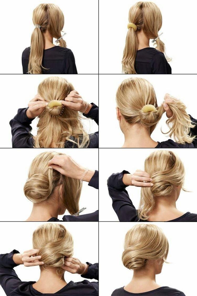 Chignon droit avec une vague - Coiffures faciles à l'école pour vous-même en 5 minutes