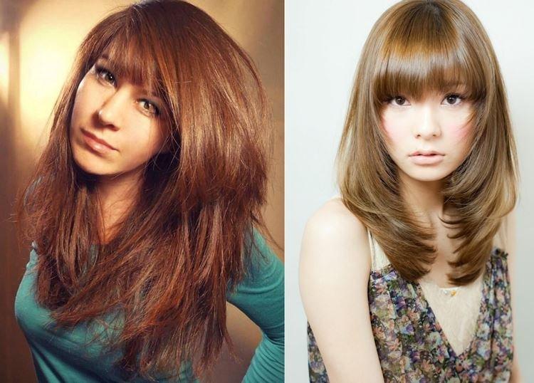 Echelle classique pour cheveux mi-longs avec frange