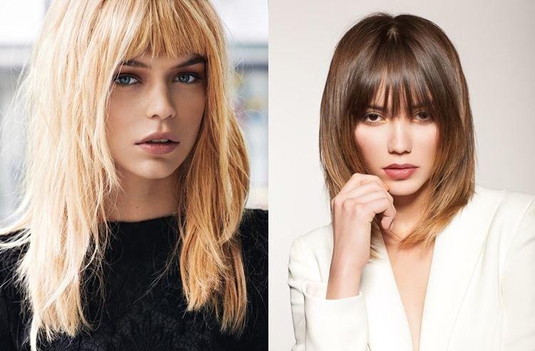 Échelle lisse pour cheveux moyens avec frange