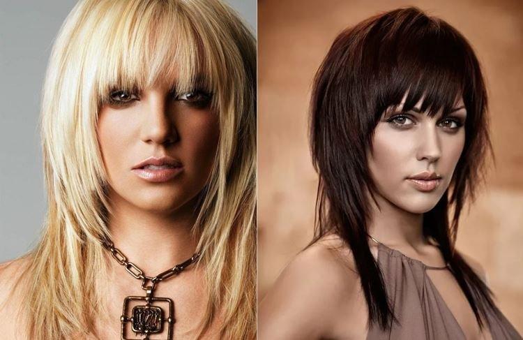 Échelle déchirée pour cheveux moyens avec une frange