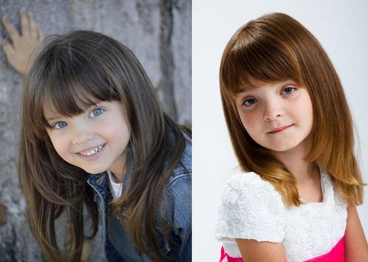 Echelle pour cheveux mi-longs avec frange pour filles