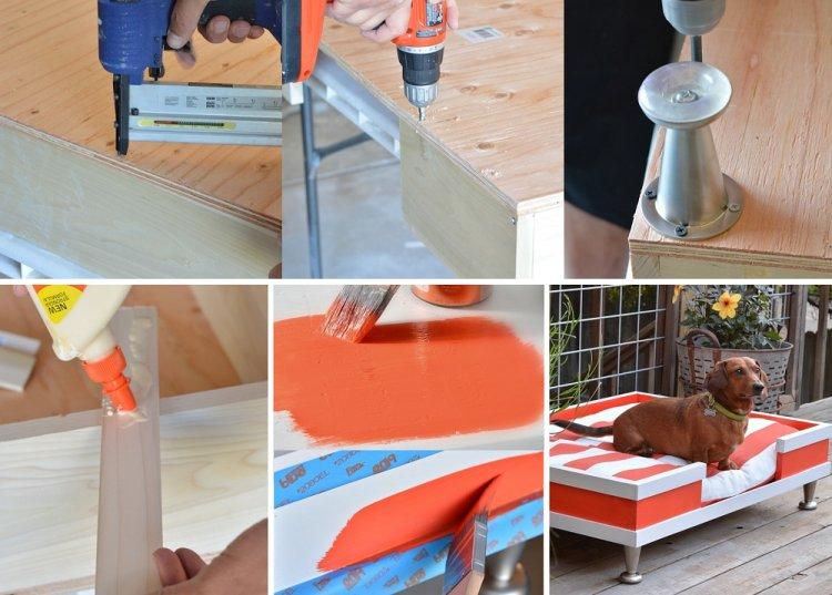 Lit en contreplaqué avec pattes - Lit pour chien bricolage