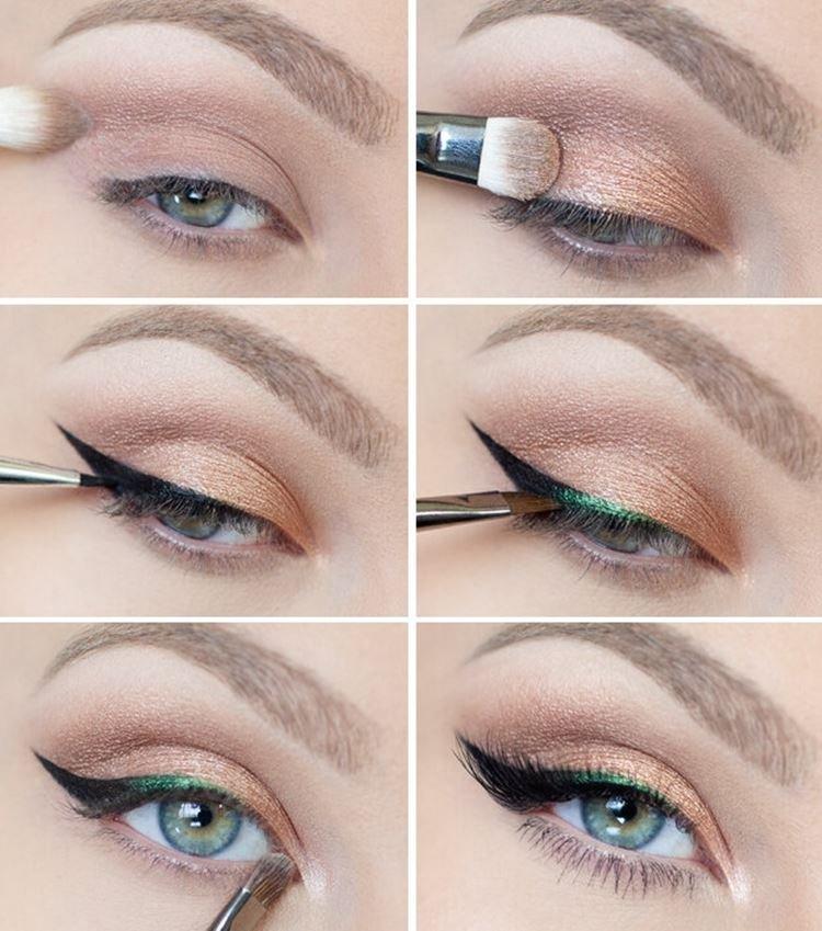 Maquillage pour les yeux bleus - photos étape par étape