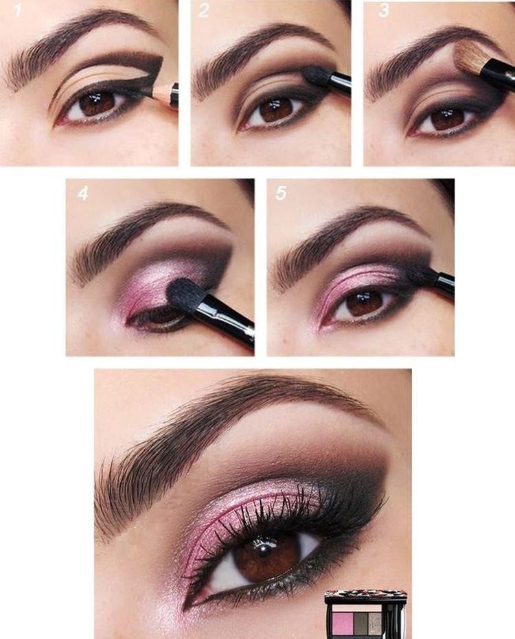 Maquillage pour les yeux bruns et les cheveux blonds