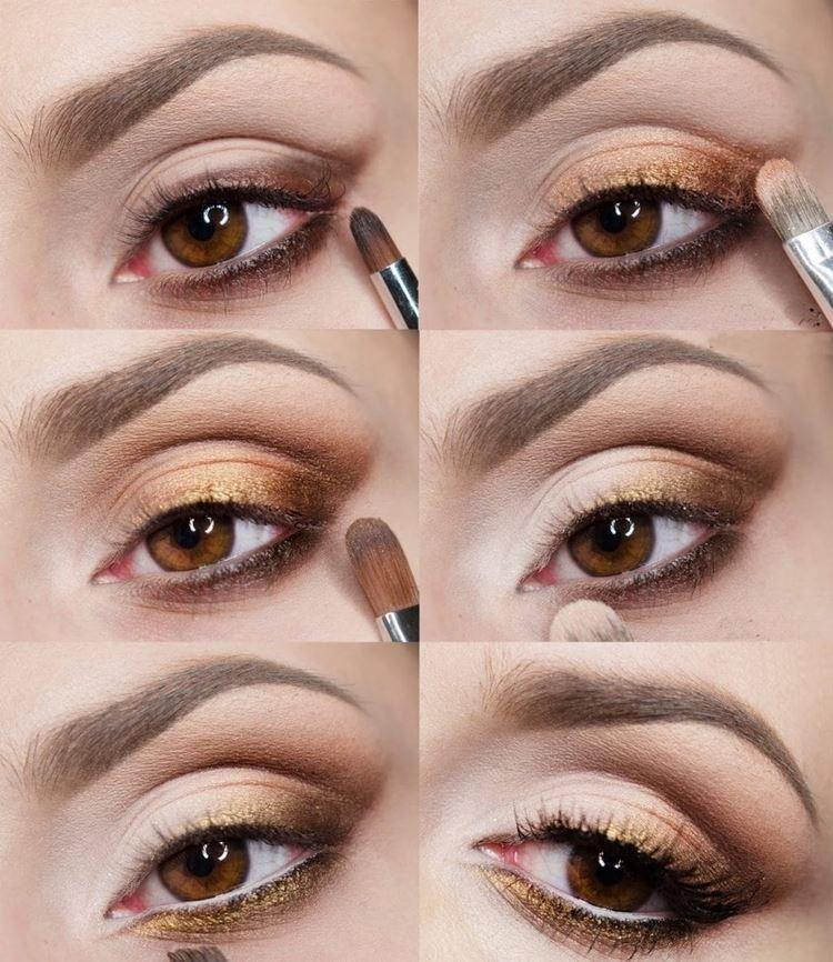Maquillage de jour pour les yeux marrons