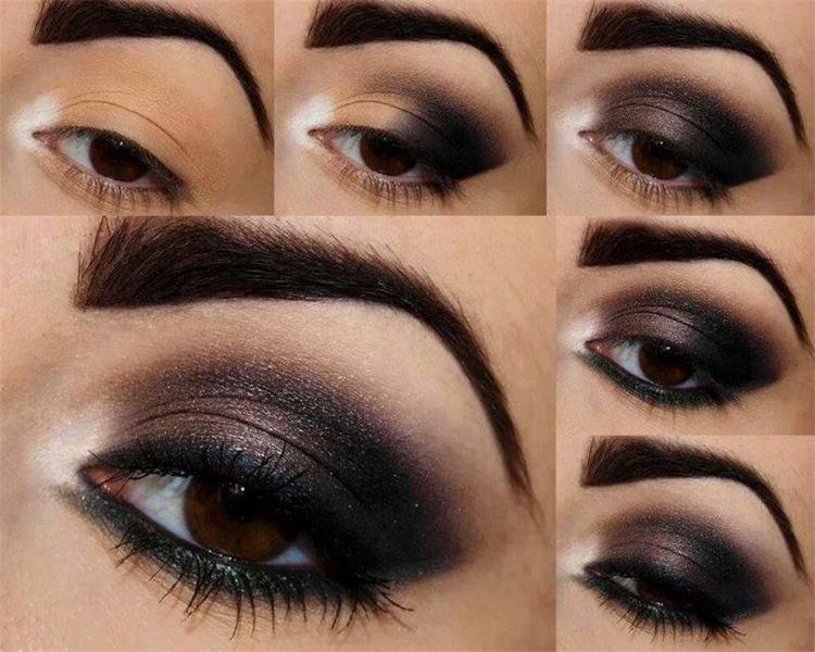 Maquillage de soirée pour les yeux marrons