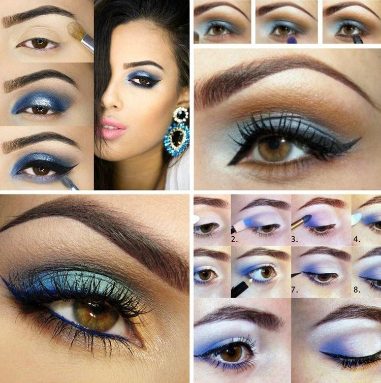 Maquillage pour les yeux marrons - photos étape par étape