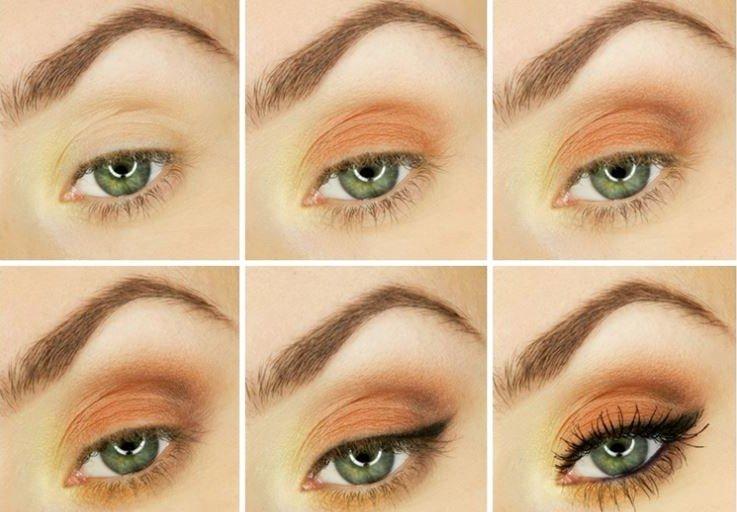 Maquillage de jour pour les yeux verts