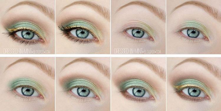 Maquillage pour les yeux verts - photos étape par étape