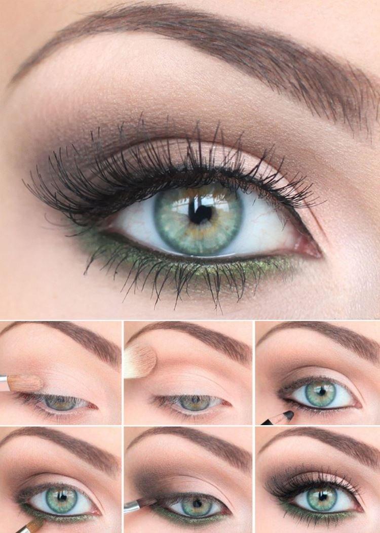 Maquillage pour les yeux verts - photos étape par étape