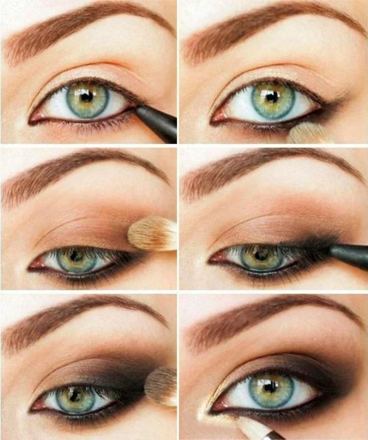Maquillage pour les yeux verts - photos étape par étape