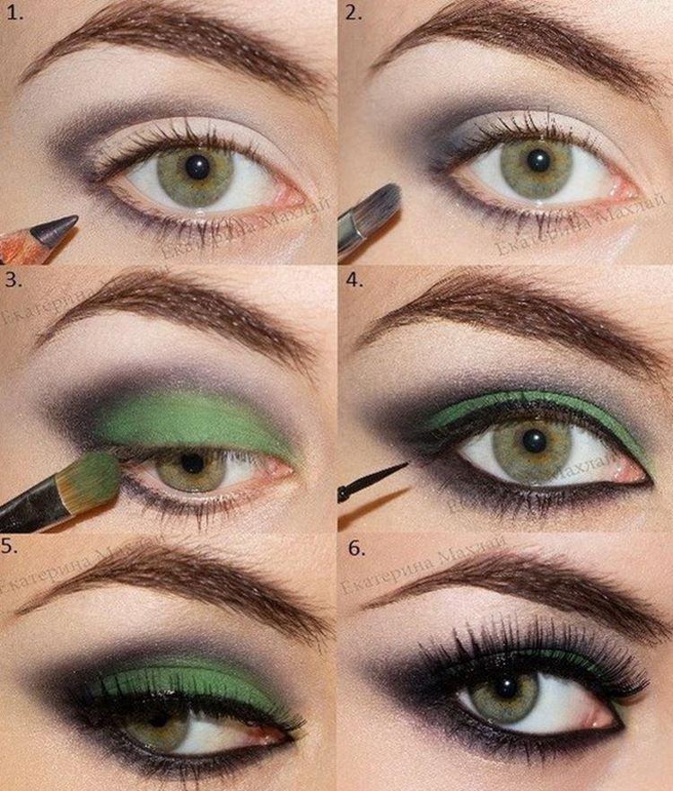 Maquillage pour les yeux verts - photos étape par étape