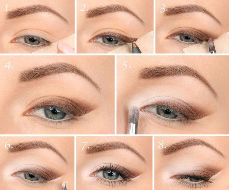 Maquillage pour les yeux verts - photos étape par étape