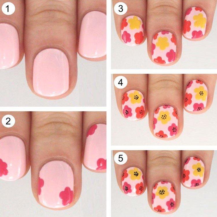 Manucure d'été pour ongles courts