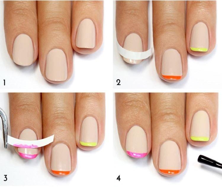 Manucure française pour ongles courts