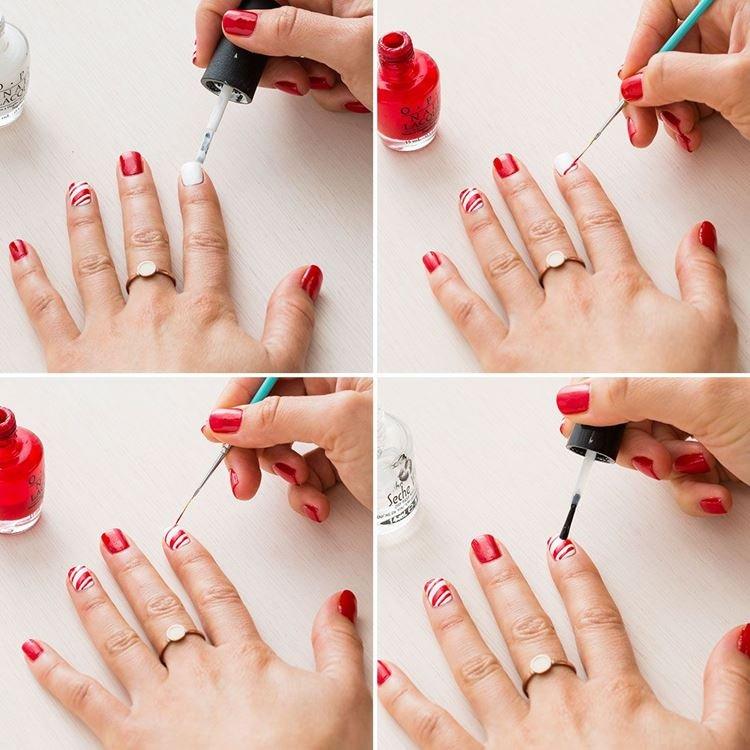 Manucure rouge pour ongles courts