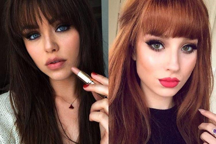 Coupe de cheveux avec frange droite - Coupes de cheveux femme à la mode 2020 pour cheveux longs