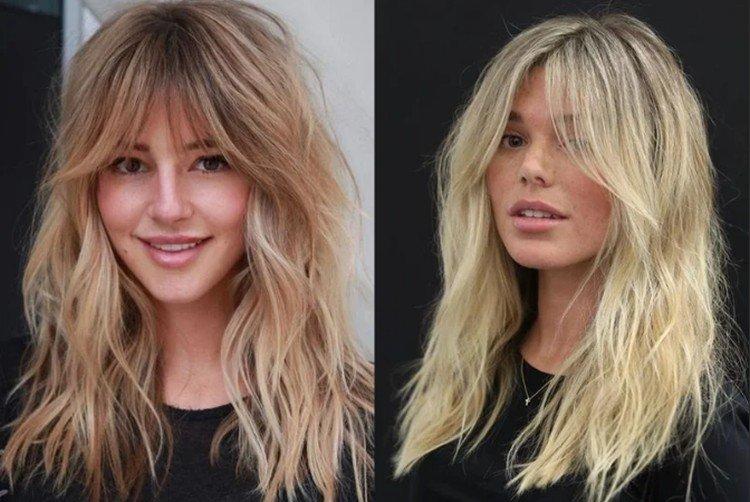 Frange rideau - Coupes de cheveux femme 2021 pour cheveux mi-longs