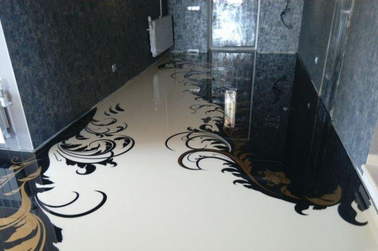 Sols 3D autonivelants dans le couloir et le couloir - photo